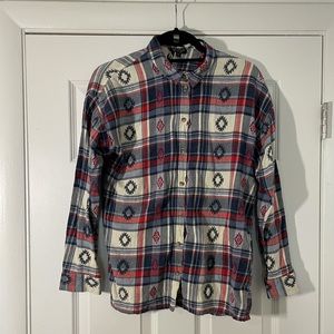 TopShop button up flannel size 4 red blue